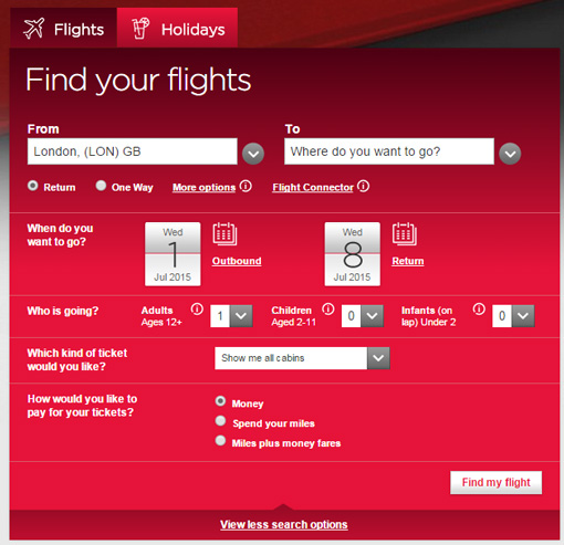 Virgin Atlantic Search